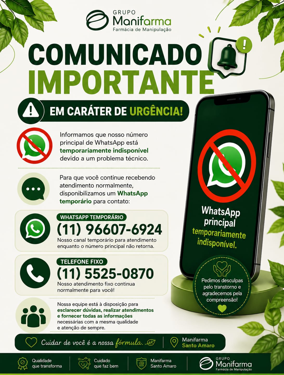 WhatsApp Temporário Santo Amaro